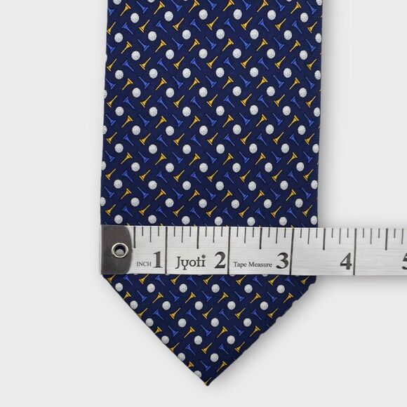 $69 Jos A Bank Executive Collection Necktie Golf Print Blue Silk Luxury 61 x 3½ - Picture 11 of 11